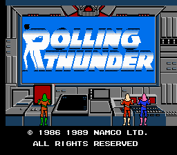 Rolling Thunder title screen for NES